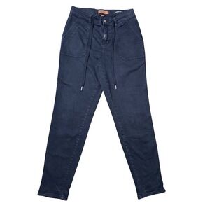 Judy Blue Garment Dyed Jogger Pants Navy Blue High Rise Drawstring Size 9/29